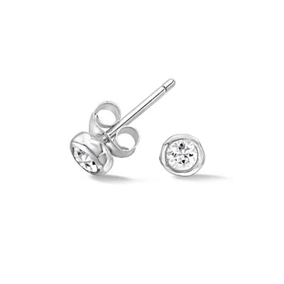 Dower & Hall 3mm White Sapphire Dewdrop Studs In Metallic
