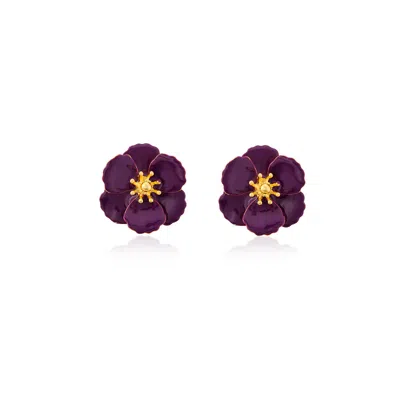 Milou Jewelry Women's Purple Blossom Flower Earrings In Purple