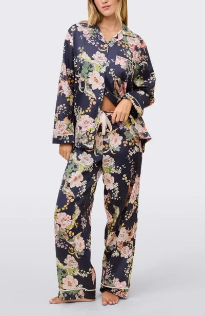 Papinelle Betsy Cotton Sateen Pajamas In Blue