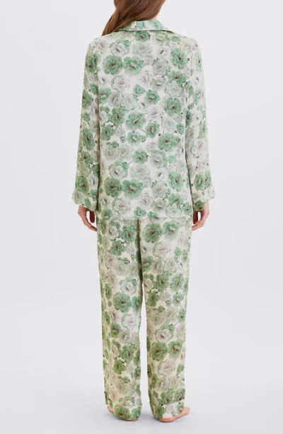 Papinelle Florence Cotton Sateen Pajamas In Green