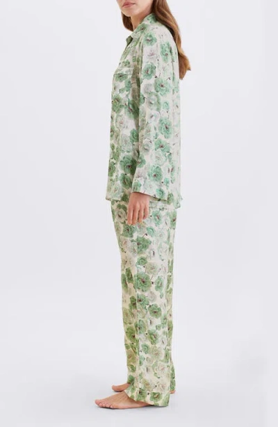 Papinelle Florence Cotton Sateen Pajamas In Green