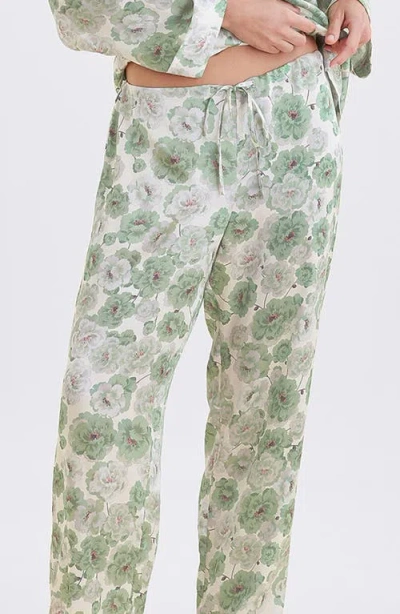 Papinelle Florence Cotton Sateen Pajamas In Green