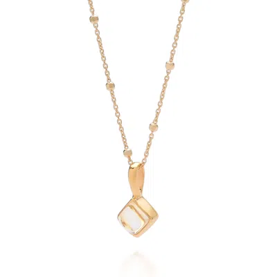 Nellou Jewellery Women's Yellow Diamond Citrine Necklace Birthstone November Gold Plated Sterling Silver In Yellow