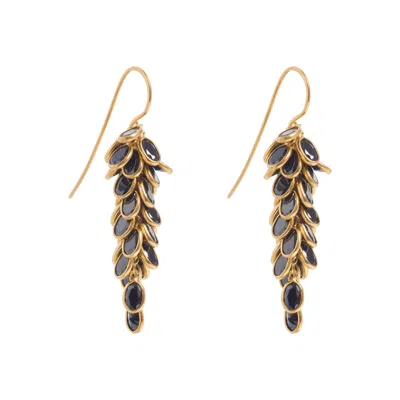 Freya Rose Gold And Black Midi Crystal Drop Earrings In Gold