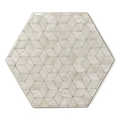 E. Inder Designs Green / Neutrals Placemats Set Of Six In Scandi Style Hexagonal Design. U K Size Please Measure Plat In Neutral