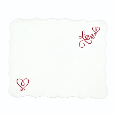 Km Home Collection Love - Linen Placemat Set Of 2 In Multi