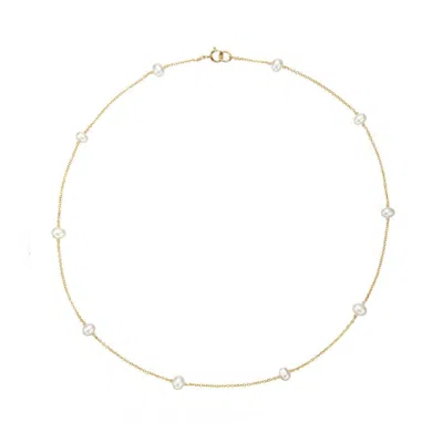 Lily & Roo Gold Ten Pearl Choker In Multi