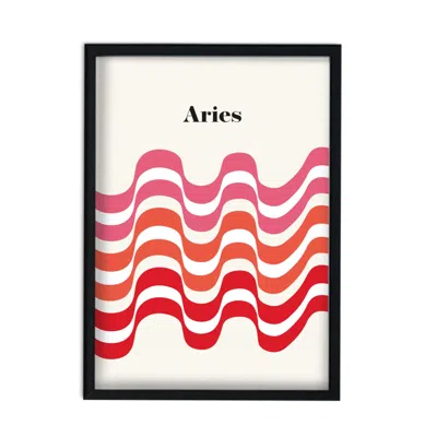 Fanclub Red Aries Zodiac Star Sign A3 Art Print In Multi