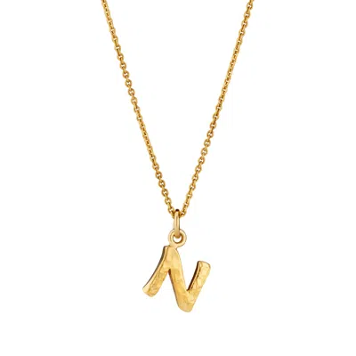 Posh Totty Designs Women's Yellow Gold Plated Textured Initial Letter Necklace In Burgundy