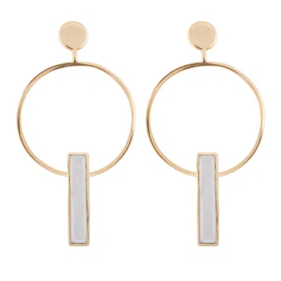 Lavani Jewels Women's White / Gold White Circle Orion Earrings In Gold