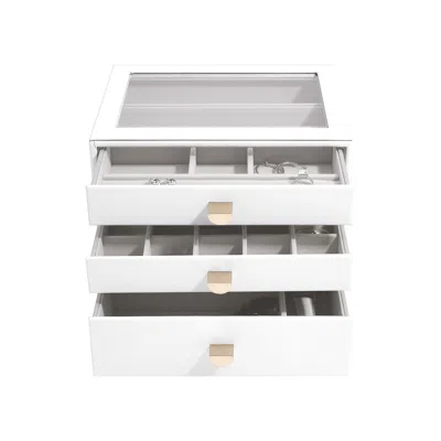Stackers Women's  Classic White Pebble Set Of Three Drawers In White