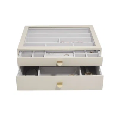 Stackers Women's Neutrals  Supersize Oatmeal Set Of Two Drawers In White