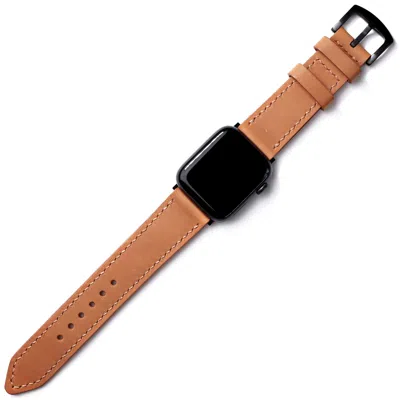 Roarcraft Men's Neutrals Apple Watch Ultra Custom Made Leather Watch Strap - Apricot In Multi