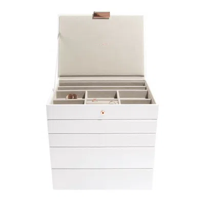 Stackers Women's White / Rose Gold  White Jewelry Box Classic Set Of Five Rose Gold In White