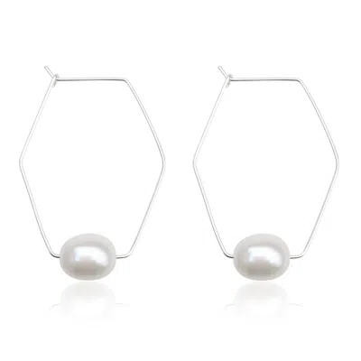 Kiri & Belle Women's Sara Geometric Pearl Sterling Silver Earrings In Silver
