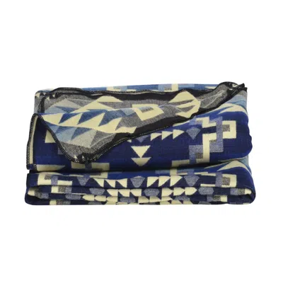 Alpaca Loca Plaid/throw Native Traveller Blue - Alpaca Wool In Blue