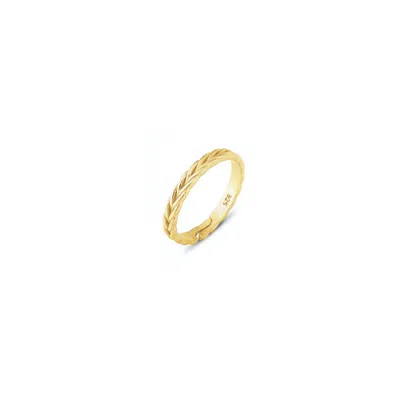 Spero London Braided Design Adjustable Sterling Silver Band Ring In Gold