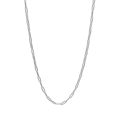 Fv Jewellery Women's Steel Me Silver Paperclip Chain In Silver