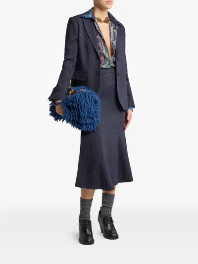 Etro Paisley Print Blazer In Blue