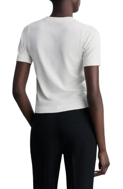 Mango Short Sleeve Sweater In White