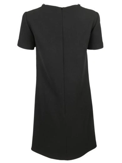 Shop Boutique Moschino Embellished Wool Dress In Black