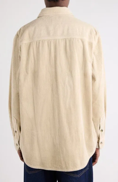 Isabel Marant Nario Cotton Corduroy Button-up Overshirt In Neutral