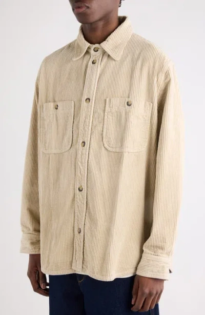 Isabel Marant Nario Cotton Corduroy Button-up Overshirt In Neutral