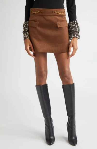 Ramy Brook Martha Faux Suede Mini Skirt In Coffee In Brown