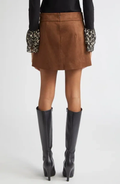 Ramy Brook Martha Faux Suede Mini Skirt In Coffee In Brown