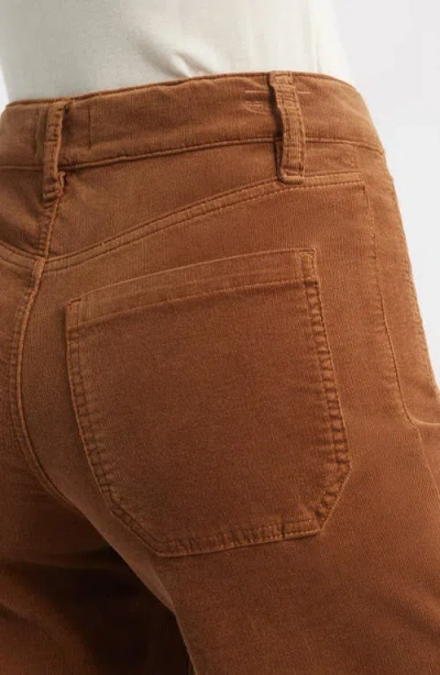 Frame Le Slim Palazzo Modernist Pocket Cotton-blend Corduroy High-rise Wide-leg Pants In Brown