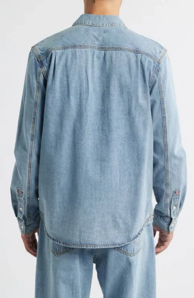 Icecream Parado Logo Graphic Denim Button-up Shirt In Blue