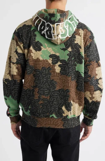 Icecream Camouflage Soft Shell Zip Hoodie In Multi