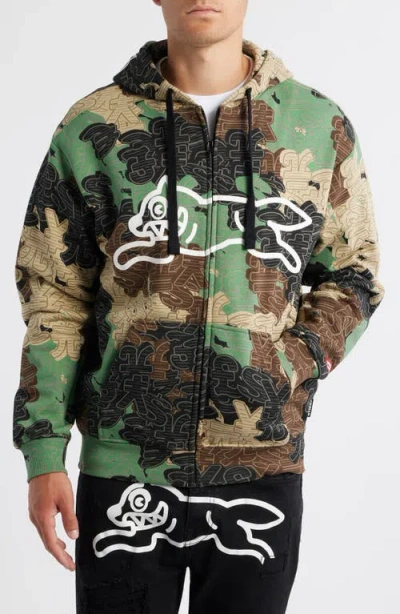 Icecream Camouflage Soft Shell Zip Hoodie In Multi