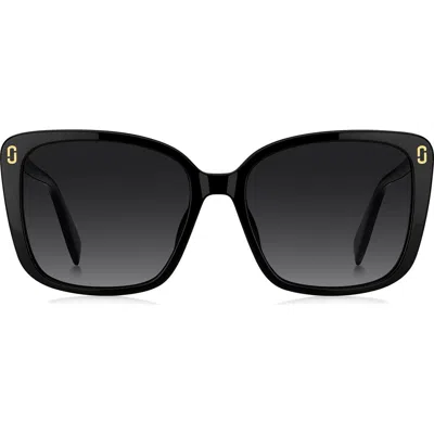 Marc Jacobs 56mm Gradient Butterfly Sunglasses In Black