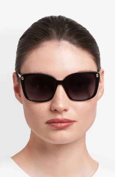 Marc Jacobs 56mm Gradient Butterfly Sunglasses In Black