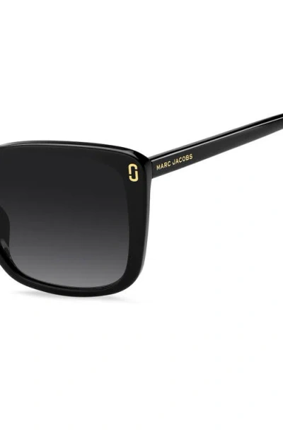Marc Jacobs 56mm Gradient Butterfly Sunglasses In Black