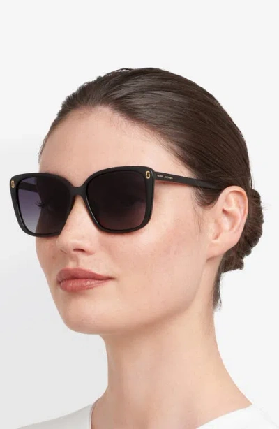 Marc Jacobs 56mm Gradient Butterfly Sunglasses In Black