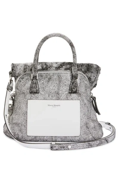 Maison Margiela Textured Leather Shoulder Bag And Strap In Multi