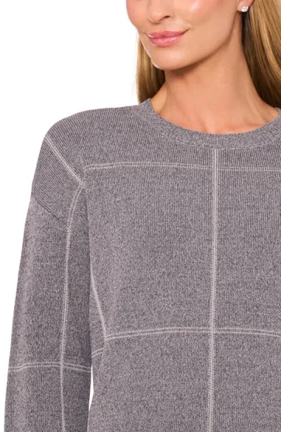 Halogenr Halogen(r) Grid Check Crewneck Sweater In Gray