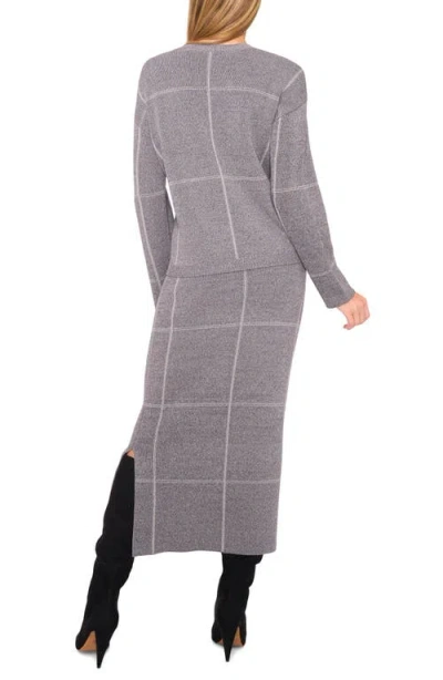 Halogenr Halogen(r) Grid Check Crewneck Sweater In Gray