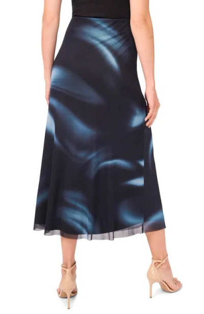 Halogenr Halogen(r) Blur Print Mesh Maxi Skirt In Blue