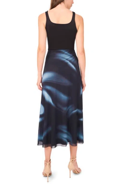 Halogenr Halogen(r) Blur Print Mesh Maxi Skirt In Blue