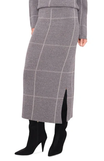 Halogenr Halogen(r) Plaid Knit Midi Skirt In Gray