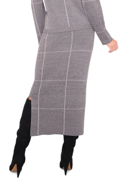 Halogenr Halogen(r) Plaid Knit Midi Skirt In Gray