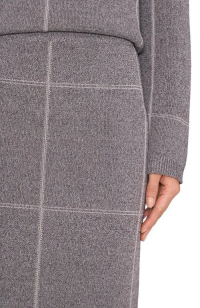 Halogenr Halogen(r) Plaid Knit Midi Skirt In Gray