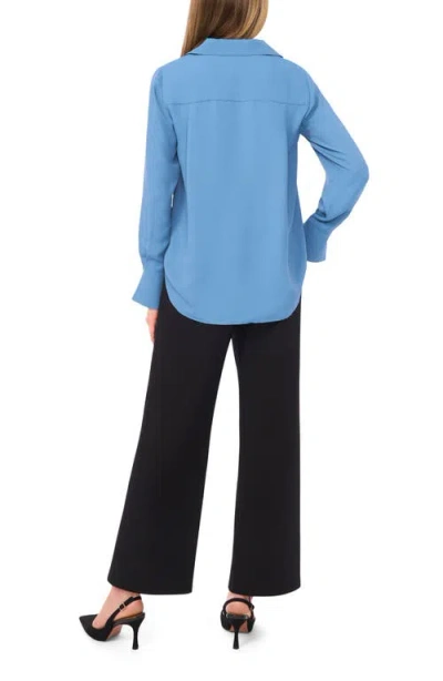 Halogenr Halogen(r) Split Cuff Button-up Top In Blue