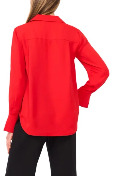 Halogenr Halogen(r) Split Cuff Button-up Top In Red