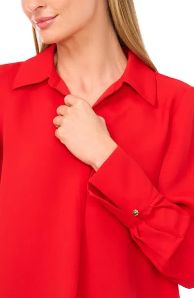 Halogenr Halogen(r) Split Cuff Button-up Top In Red