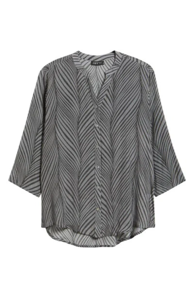 Apny Abstract Print Button-up Shirt In Gray