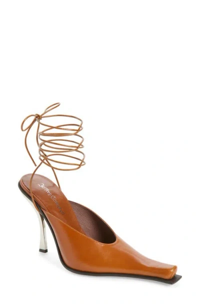 Jeffrey Campbell Parallax Ankle Wrap Pump In Orange